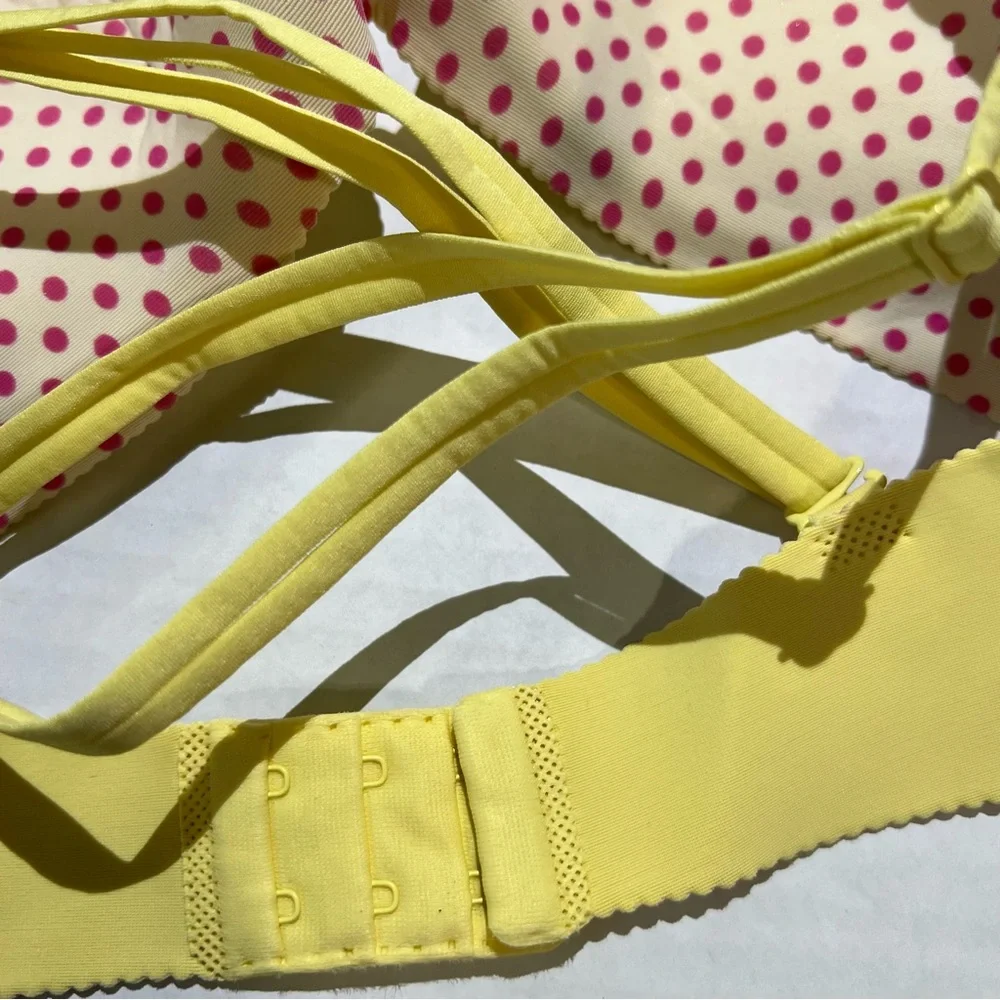 Victoria’s Secret 36C Secret Embrace Push Up Bra Yellow Floral Pink - Picture 5 of 7